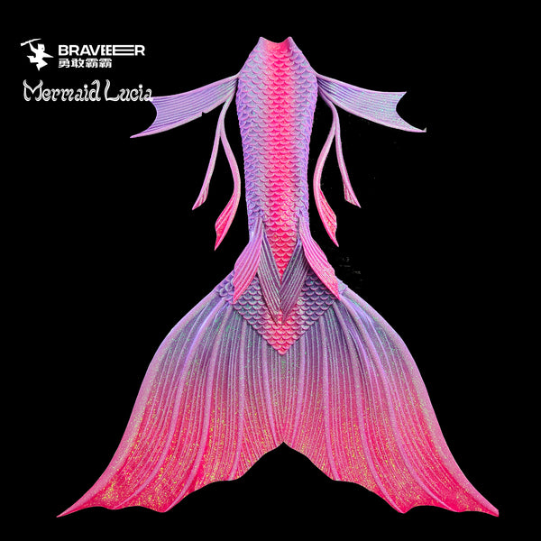 31 Fairytale Series Ultralight Silicone Mermaid Merman Tail Pink Purple