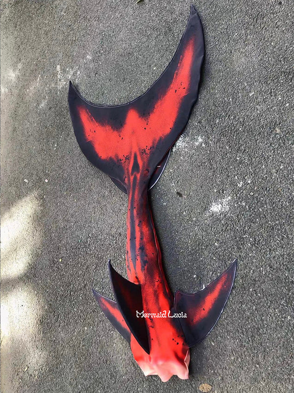 Mermaid Orca Shark Tail Style Red Black Colour