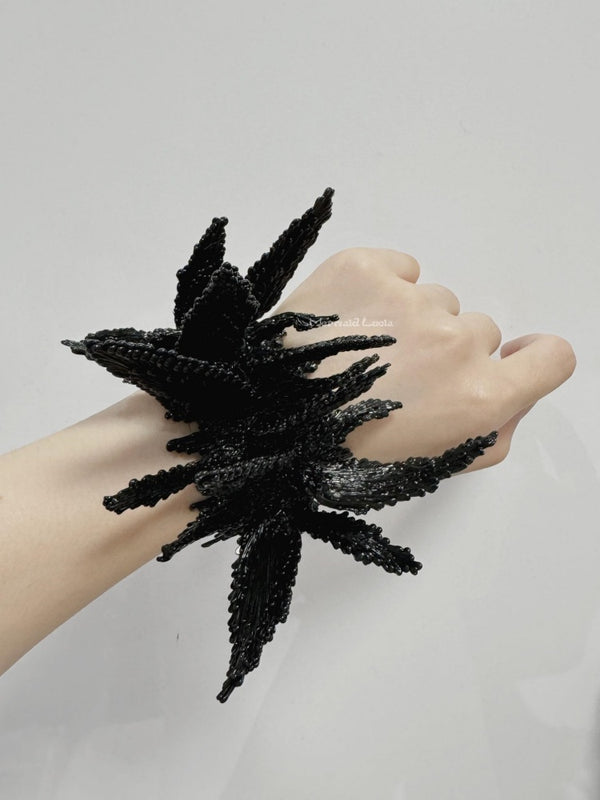 Handmade Black Spiked Bracelet for Shoots & Party Looks
