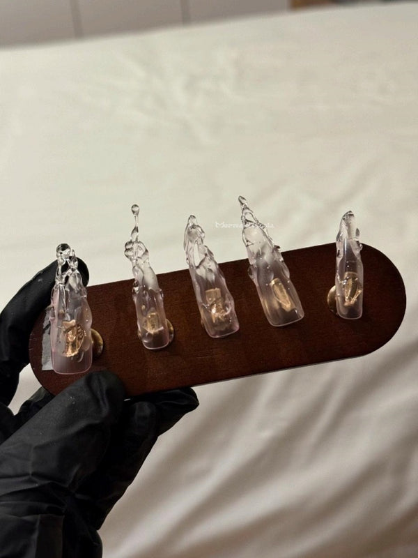 Handcrafted Minimalist Clear Wearable Nails for Gatherings