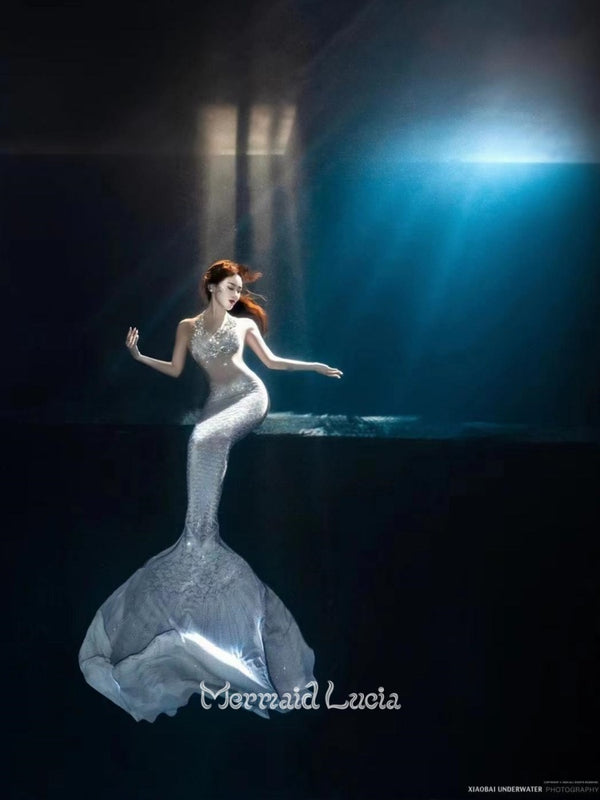 Mermaid Lucia Mystic Siren Series White Betta Fish Tail