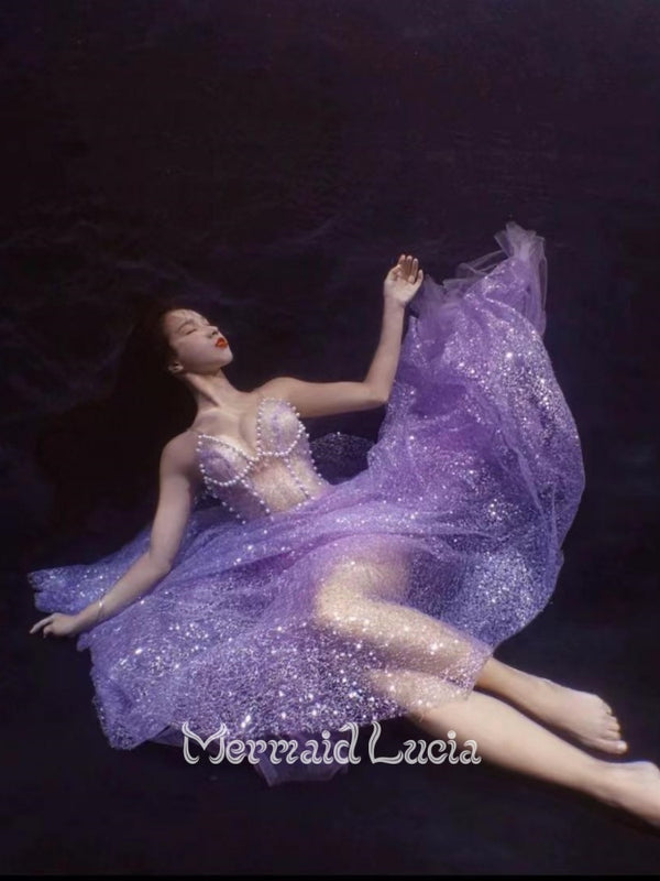 Mermaid Lucia Mystic Siren Dreamy Pearlescent Water Dance Dress