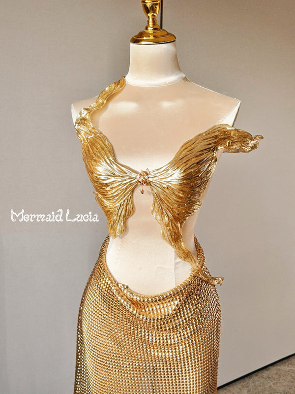 Gilded Luxury Regal Gold Bustier Resin Top Costume Patent-Protected