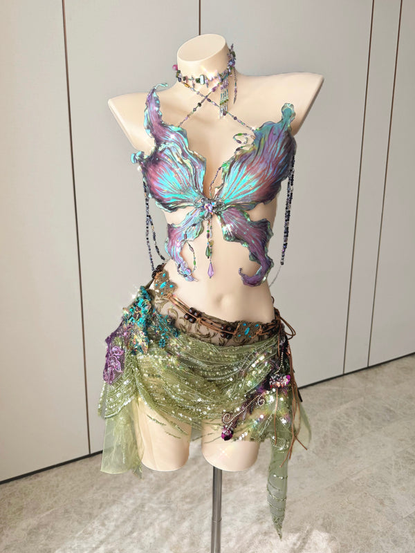 Woodland Mist Fairy Resin Mermaid Corset Bra Top Cosplay Costume Patent-Protected