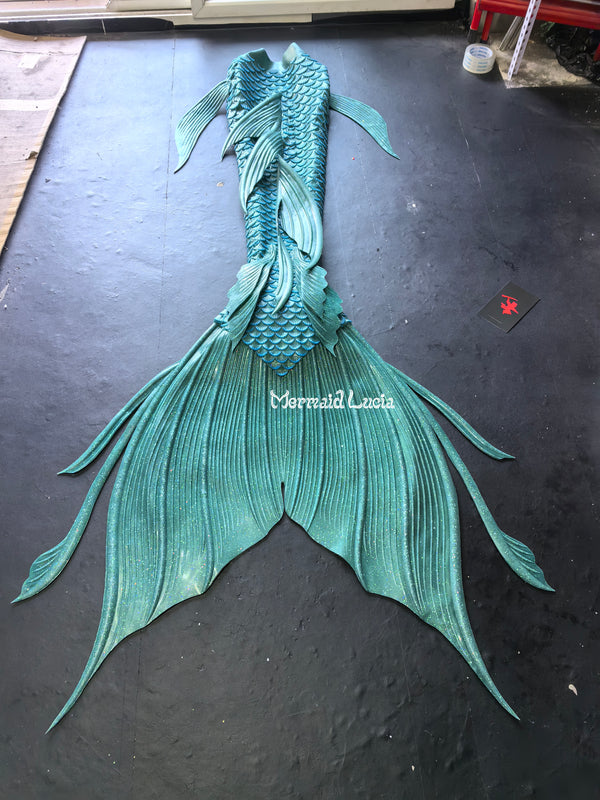51 Ocean Dreams Series Ultralight Silicone Mermaid Merman Tail Peacock Green 2