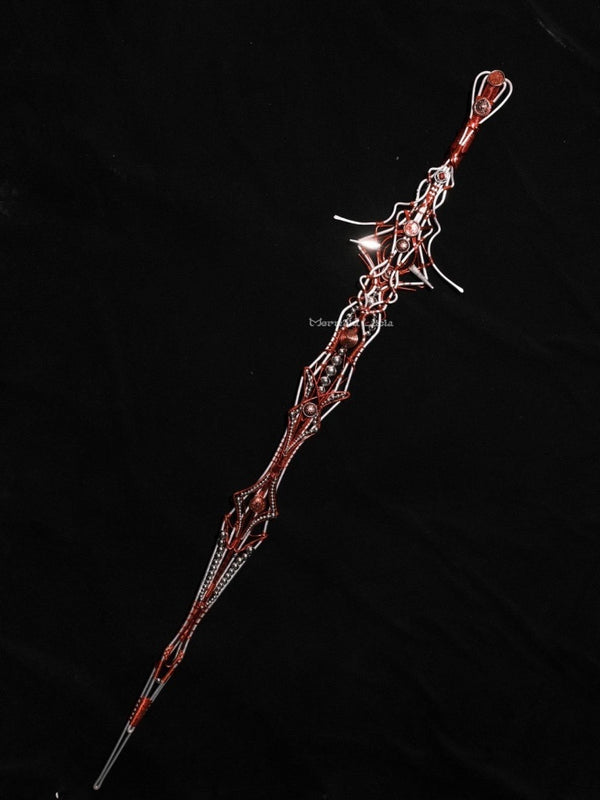 Fantasy Style Hand Woven Red Silver Photography Prop Sword