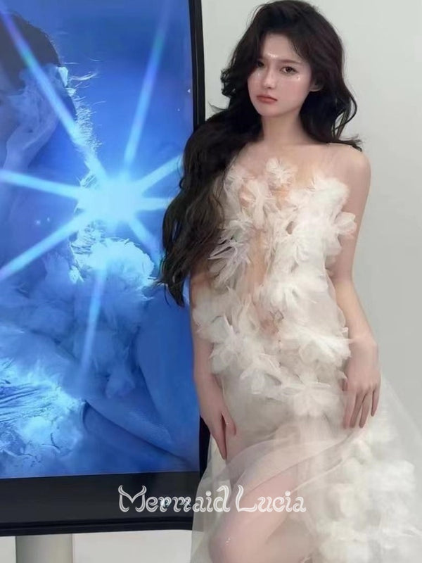 Mermaid Lucia Mystic Siren Atmosphere White Flower Fairy Dress