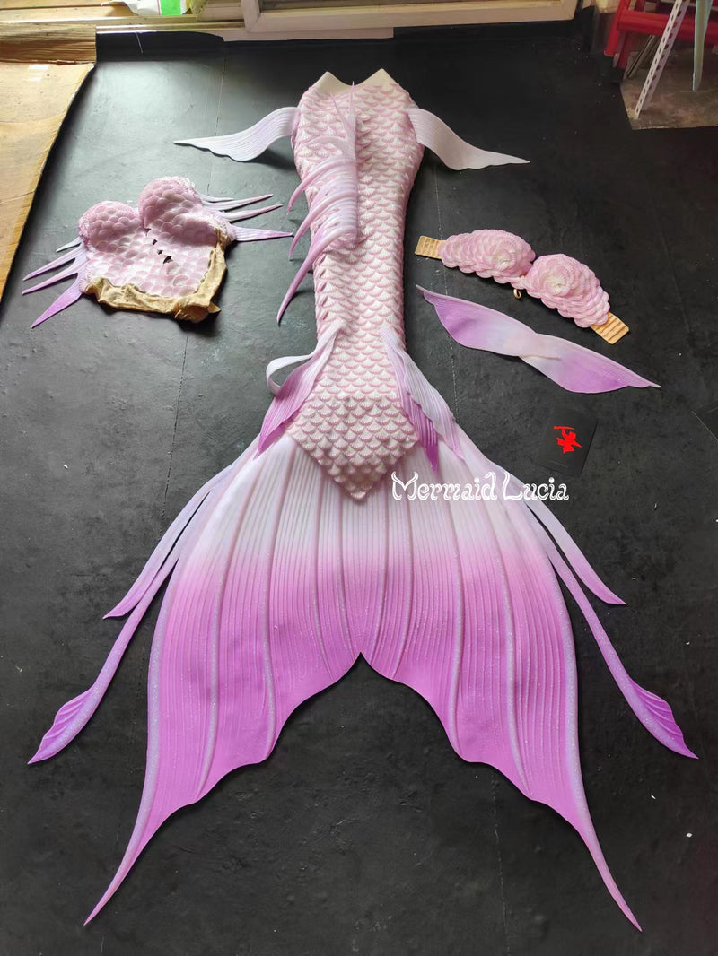 58 Ocean Dreams Series Ultralight Silicone Mermaid Merman Tail Pure White