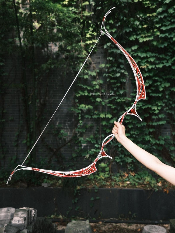 Handcrafted Elven - Style Bow Photography Prop