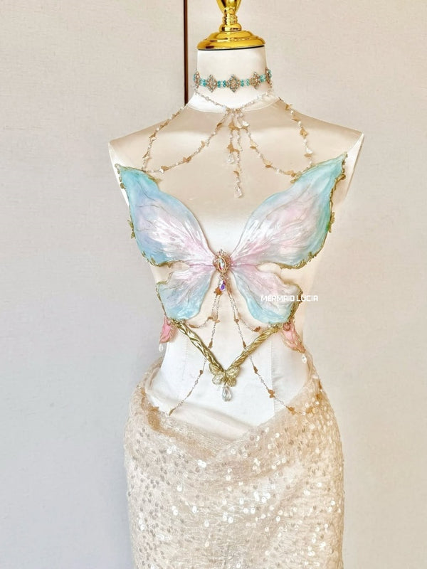 Aurora Butterfly Dream Resin Mermaid Corset Bra Top Cosplay Costume Patent-Protected