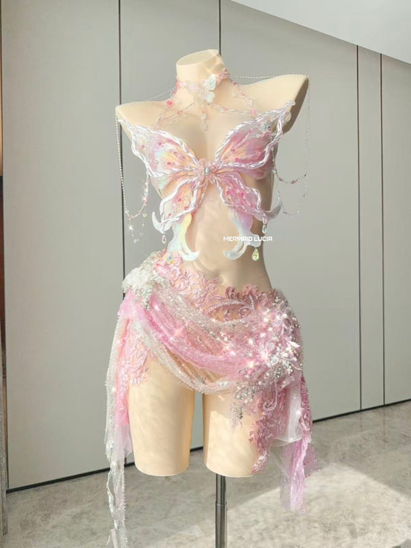 Blossom Butterfly Dream Resin Mermaid Corset Bra Top Cosplay Costume Patent-Protected