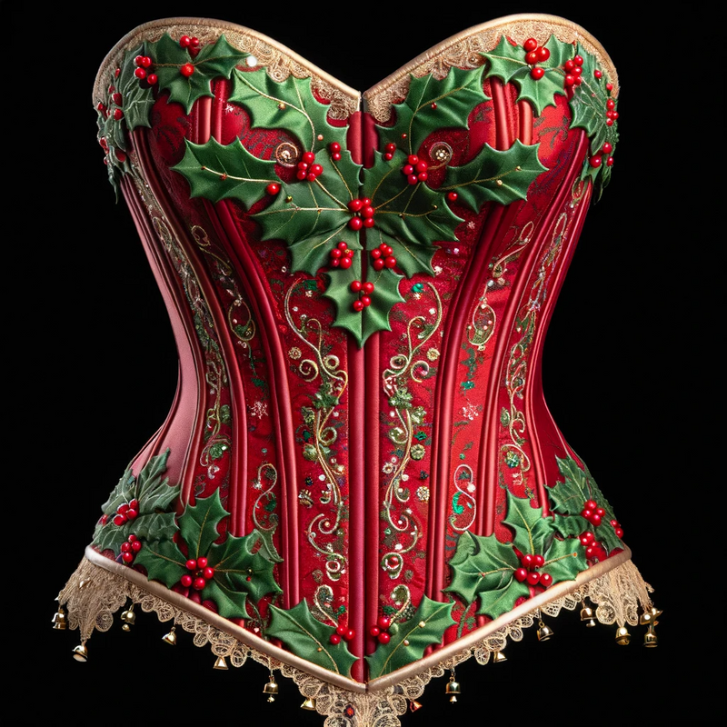 Christmas Beauty Luxurious Waist-Cinching Corset Garment Top Bodice Bustier Girdle