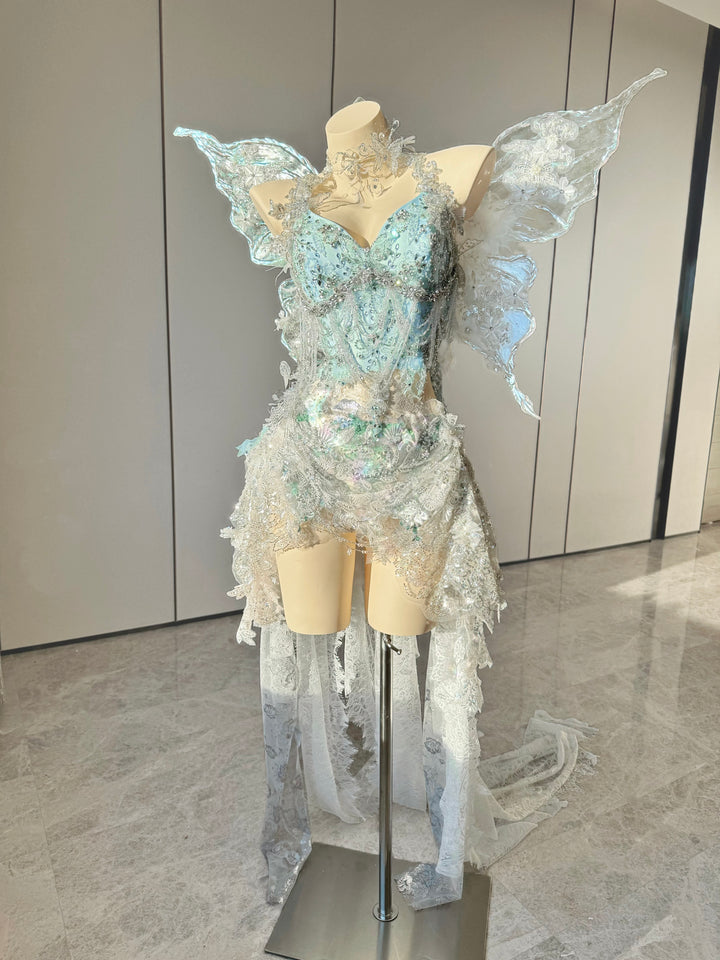 Ethereal Ice Wing Fairy Ensemble Costume Patent-Protected Custom sizes / Only Wrap dress