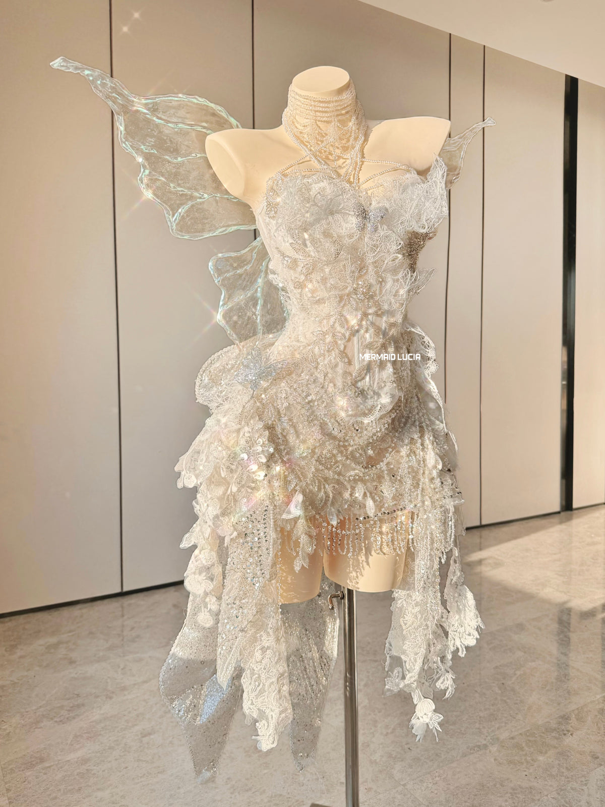 Ethereal Snow Wing fantasy ensemble for cosplay, performances and photoshoots