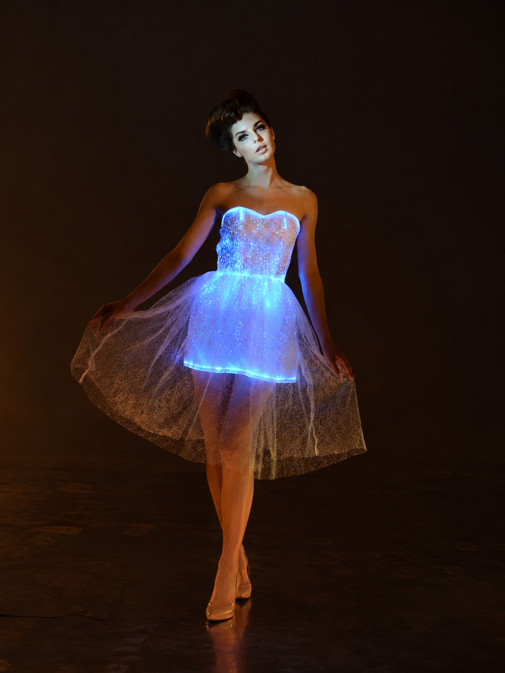 Amazing Luminous Dress Skirt Optic Fabric Smart Dance Christmas – Mermaid Lucia