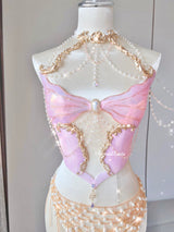 Cherry Blossom Love Resin Mermaid Corset Bra Top Cosplay Costume Patent-Protected