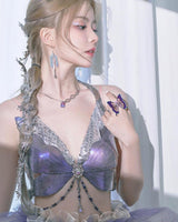 Midsummer Night Illusion Butterfly Resin Mermaid Corset Bra Top Cosplay Costume Patent-Protected
