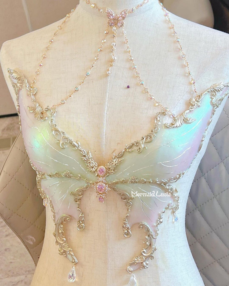 Luna Moth Resin Mermaid Corset Bra Top Cosplay Costume Patent-Protected