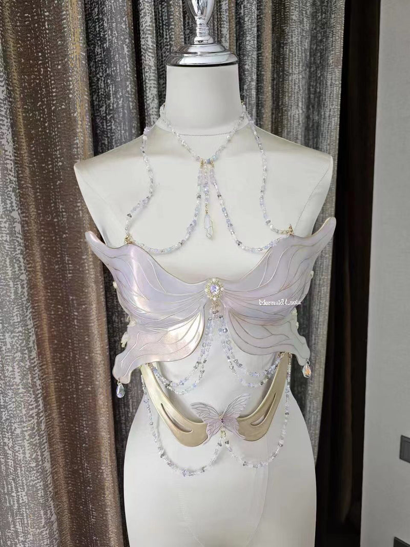 Butterfly Blossom Resin Mermaid Corset Bra Top Cosplay Costume Patent-Protected