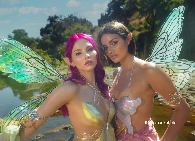 Psychedelic Butterfly Resin Mermaid Corset Bra Top Cosplay Costume Pat