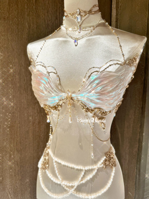 Mermaid Nymph Resin Porcelain Corset Bra Top Cosplay Costume Patent-Protected