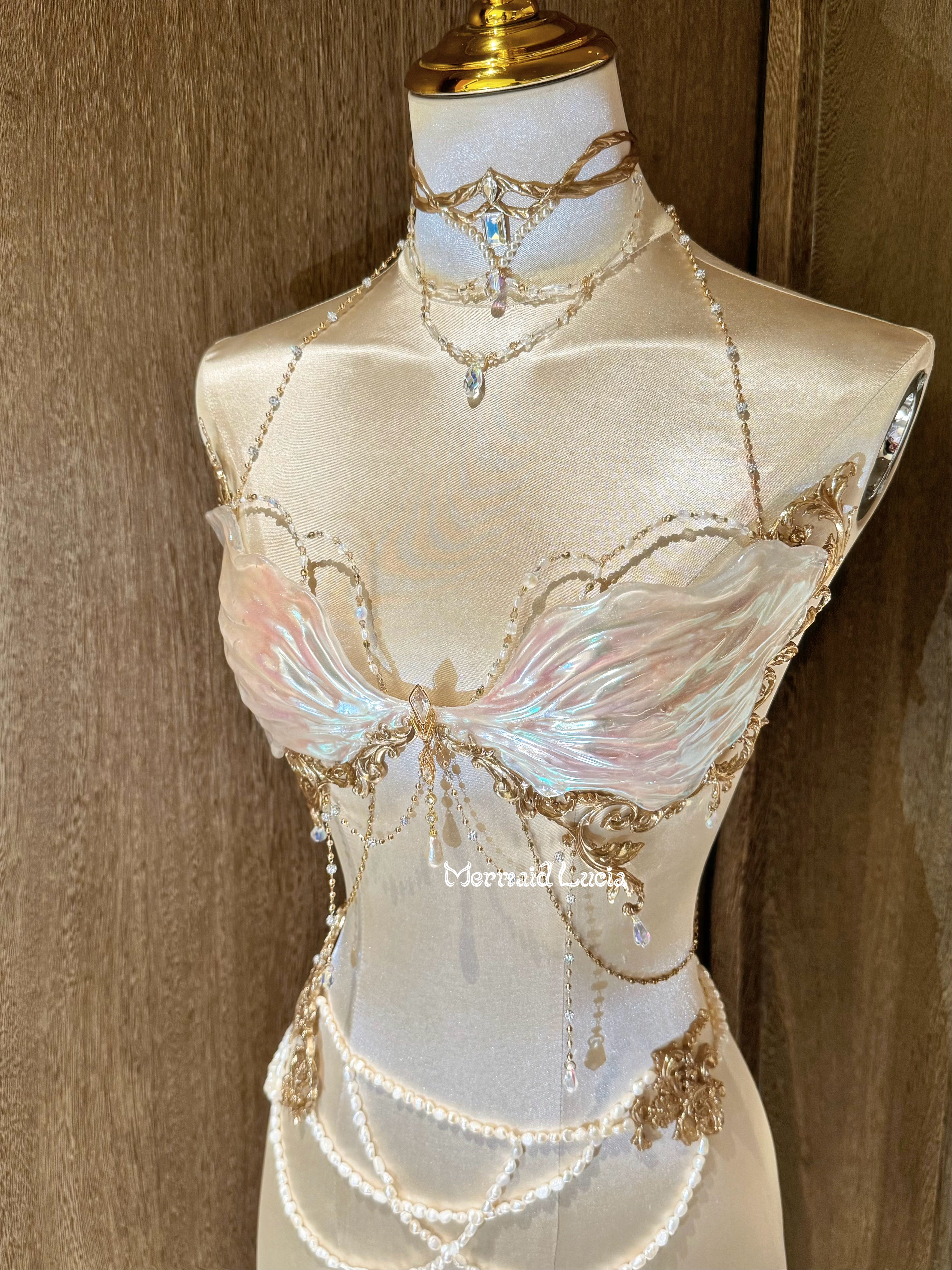 Mermaid Nymph Resin Porcelain Corset Bra Top Cosplay Costume Patent-Pr ...