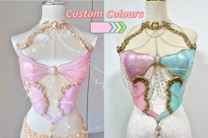 Cherry Blossom Love Resin Mermaid Corset Bra Top Cosplay Costume Patent-Protected