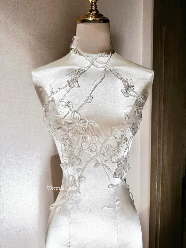 Crystal Flora Resin Mermaid Corset Bra Top Cosplay Costume Patent-Protected