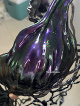 Purple Black Metallic Crystal Mermaid Scales Resin Mermaid Corset Bra Top Cosplay Costume Patent-Protected