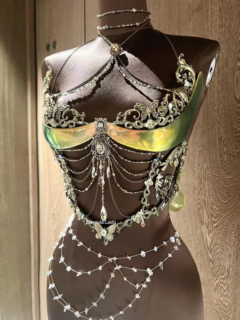 Forest Fairy Resin Mermaid Corset Bra Top Cosplay Costume Patent-Protected