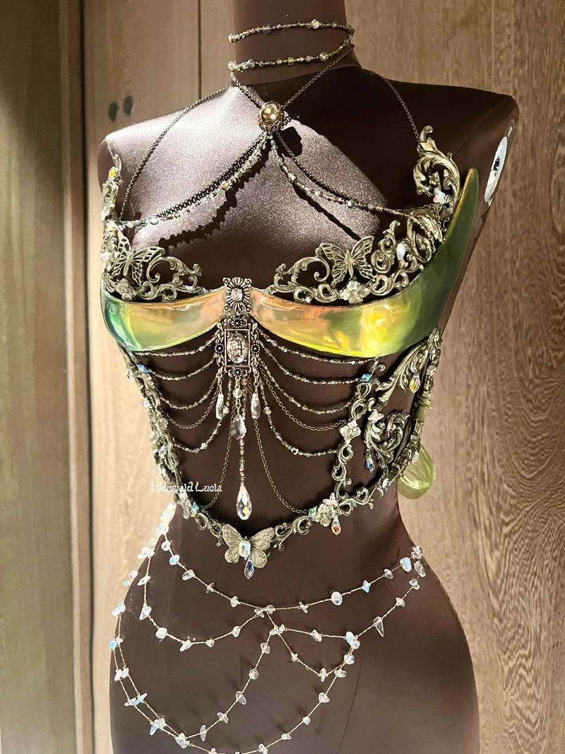 Forest Fairy Resin Mermaid Corset Bra Top Cosplay Costume Patent-Protected