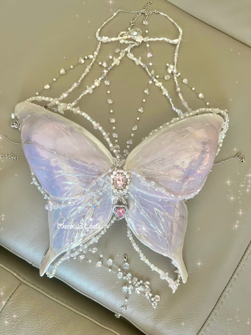 Psychedelic Butterfly Resin Mermaid Corset Bra Top Cosplay Costume Patent-Protected