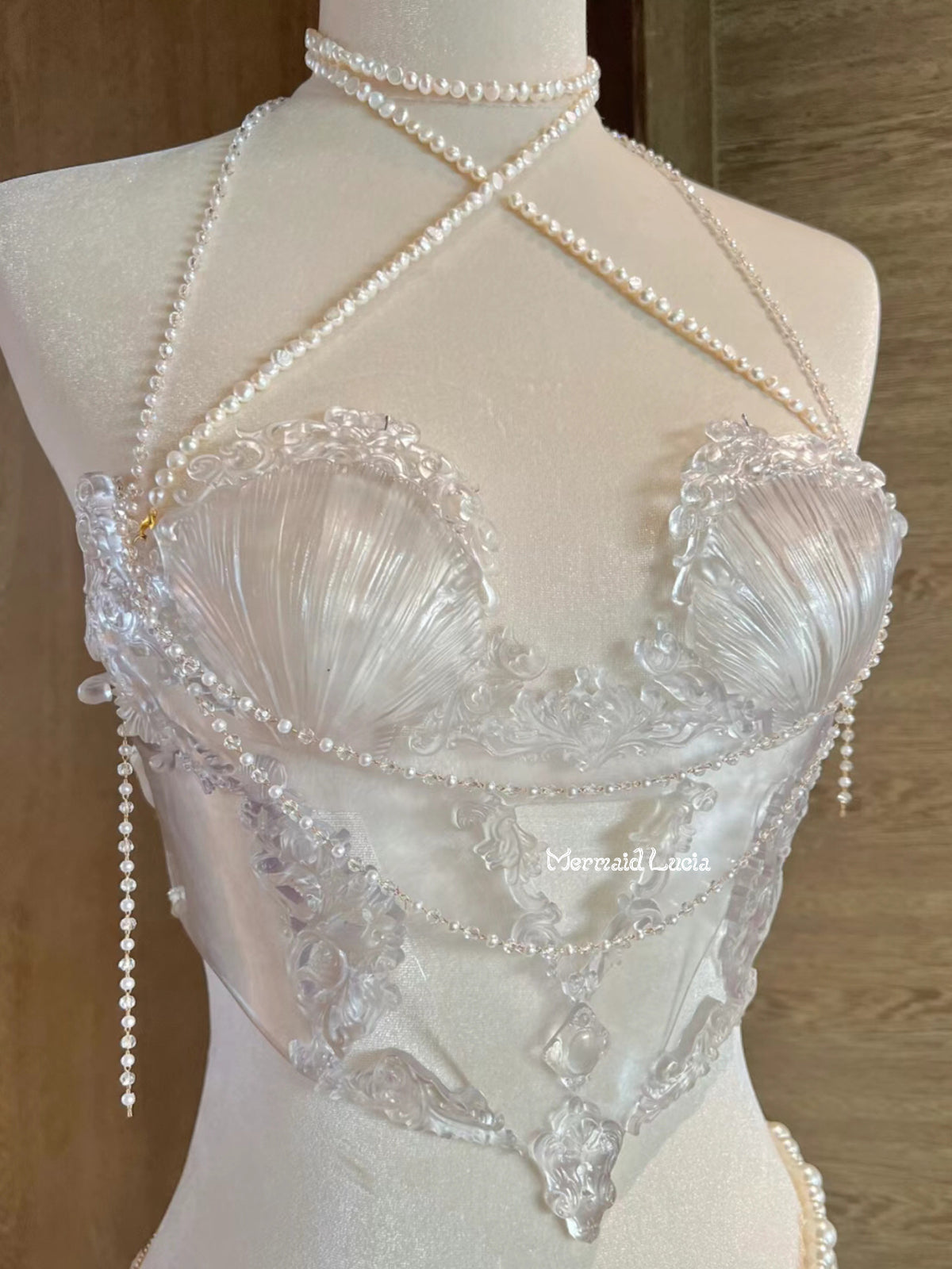 Transparent Shell Girl Resin Mermaid Corset Bra Top Cosplay Costume Patent-Protected – Image 5