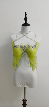 Light Green Siren Tears Resin Mermaid Corset Bra Top Cosplay Costume Patent-Protected