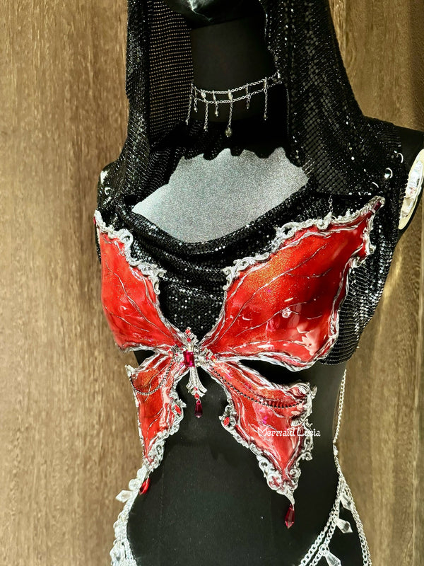 Crimson Valkyrie Resin Porcelain Mermaid Corset Bra Top Cosplay Costume Patent-Protected