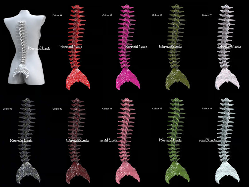 Super Cool Waterproof Luminous High-Tech 3D Printed Soft Silicone Biomimetic Realistic Mermaid Spine Bone Skeletal Structure Skeleton Costume Decoration Cosplay Patent-Protected