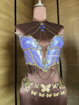 Lavender Whispers Resin Porcelain Mermaid Corset Bra Top Cosplay Costume Patent-Protected