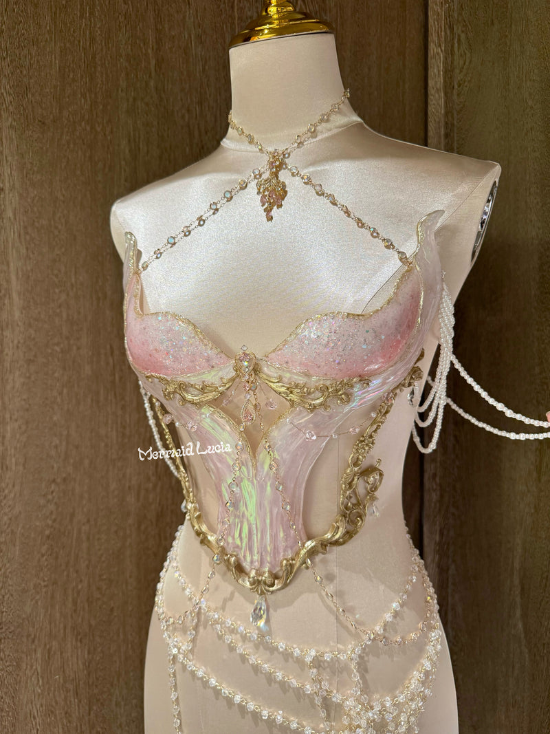 Magic Princess Resin Mermaid Corset Bra Top Cosplay Costume Patent-Protected