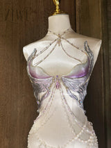 Purple Freyja Resin Mermaid Corset Bra Top Cosplay Costume Patent-Protected
