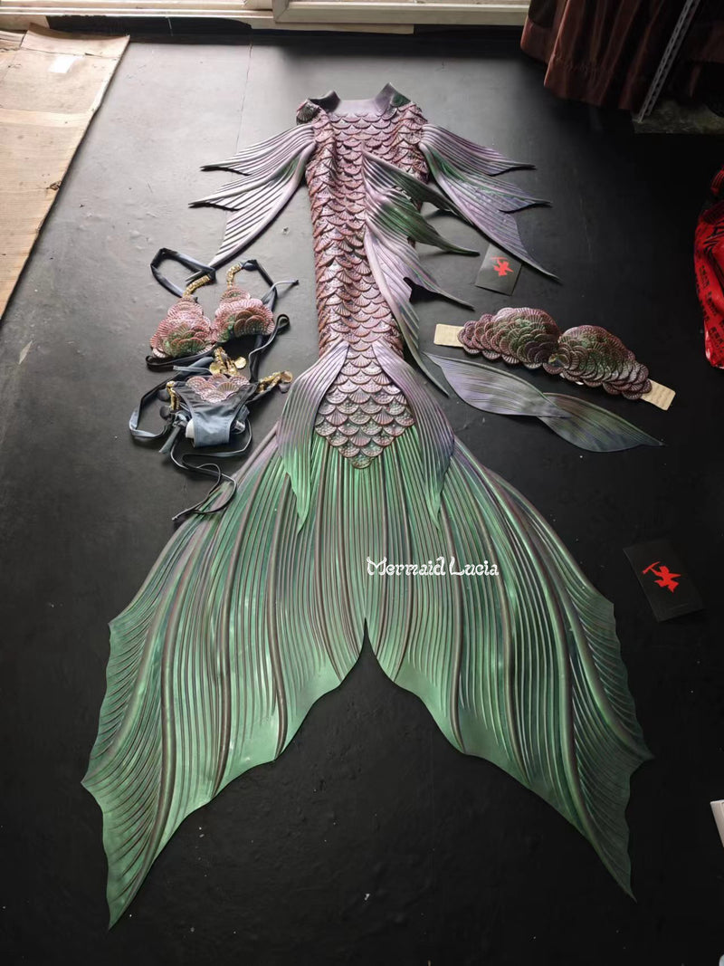 44 Ocean Dreams Series Ultralight Silicone Mermaid Merman Tail Black Purple