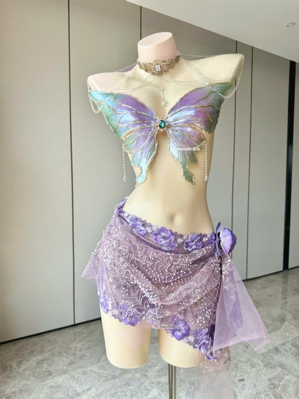 Iris Wing Fantasy Resin Mermaid Corset Bra Top Cosplay Costume Patent-Protected