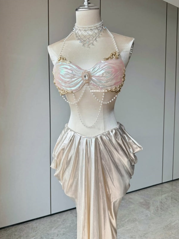 Opal Shell Glamour Resin Mermaid Corset Bra Top Cosplay Costume Patent-Protected