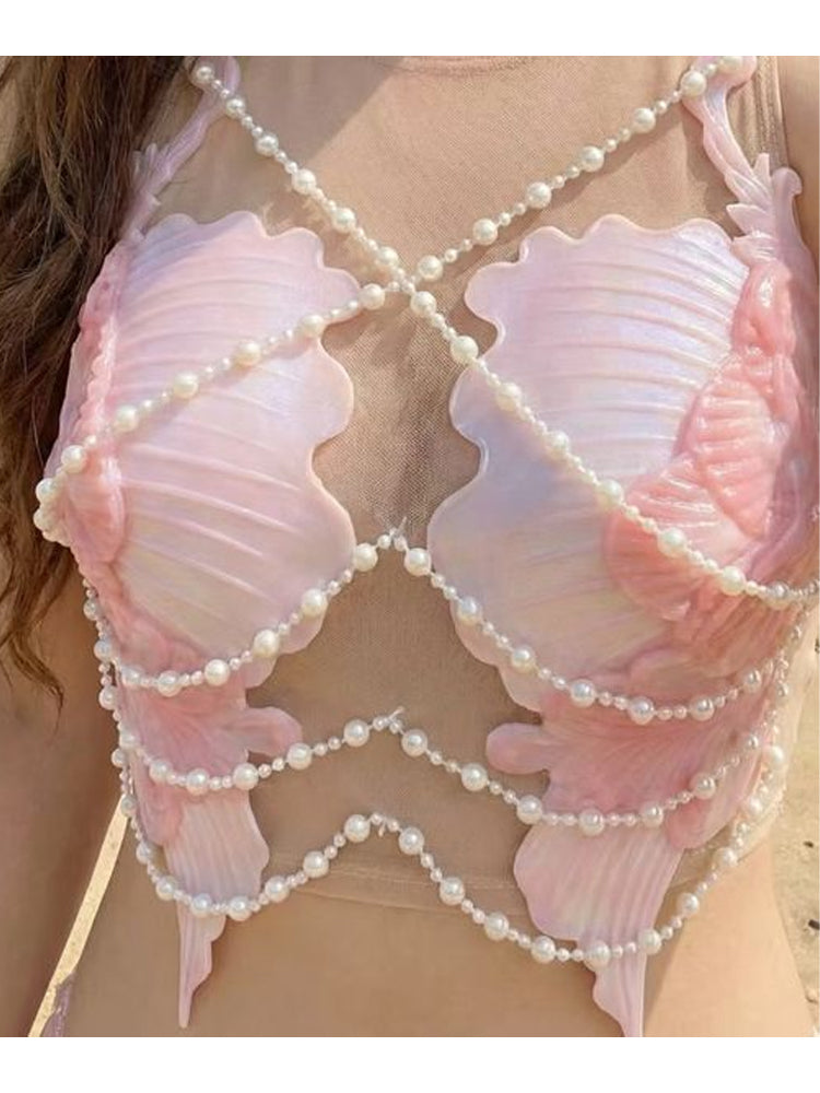Mermaid Silicone Pearl Shell Style Bodysuit Top - Mermaid Lucia Patent ...