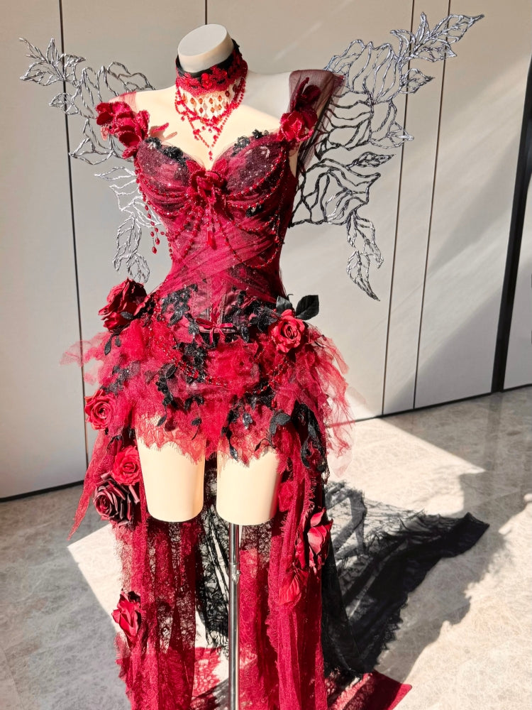 Blood Rose Reverie Dress Ensemble Costume Patent-Protected – Image 1