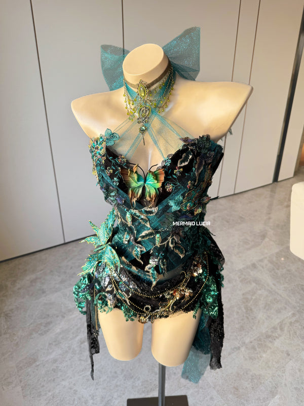 Teal Butterfly Forest Ensemble Costume Patent-Protected