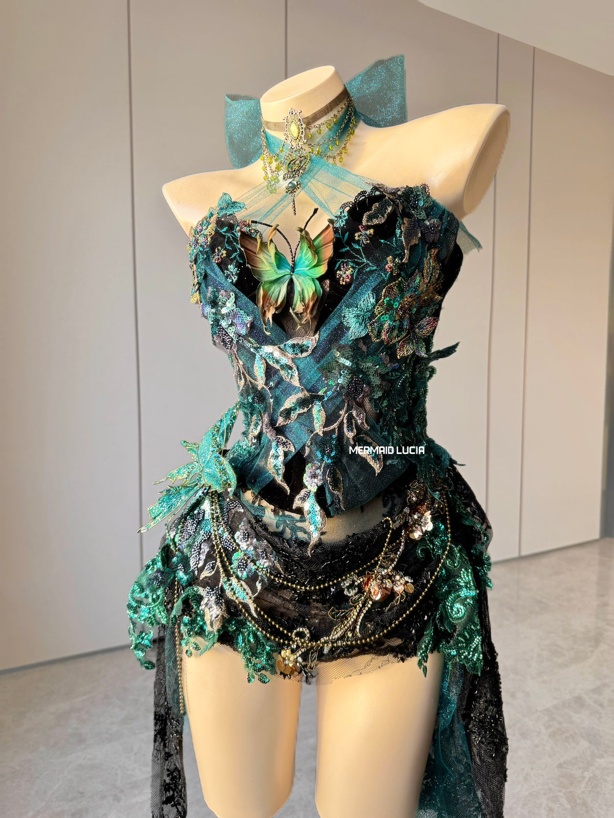 Teal Butterfly Forest Ensemble Costume Patent-Protected – Image 2