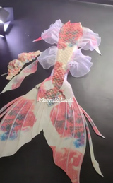 64 Ocean Dreams Series Ultralight Silicone Mermaid Merman Tail White Pattern