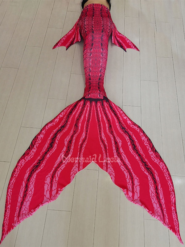 Crocodile print fabric fishtail red tide illusion suit