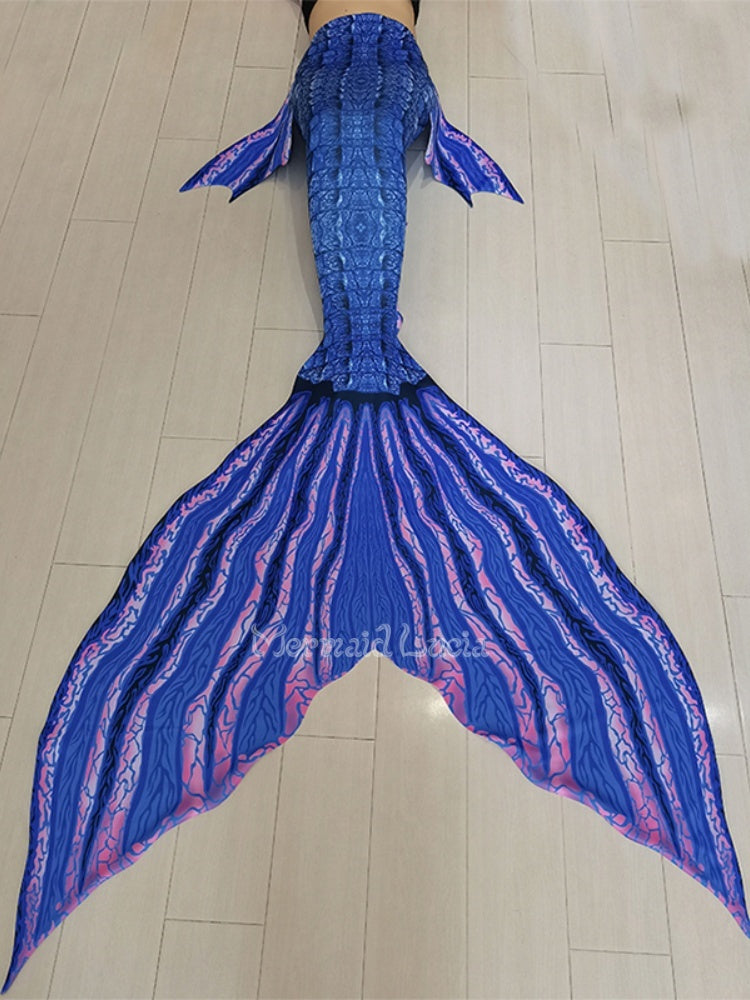 Crocodile print fabric fishtail blue magic pattern suit