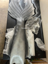 Dark Grey Black Silicone Mermaid Merman Tail Monofin for Diving Swimming Cosplay